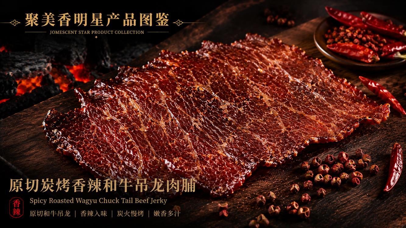 聚美香炭烤香辣牛肉脯